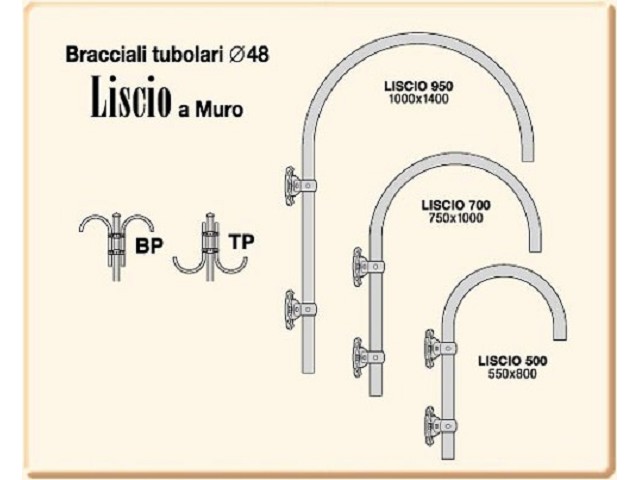 LISCIO tubular wall brackets
