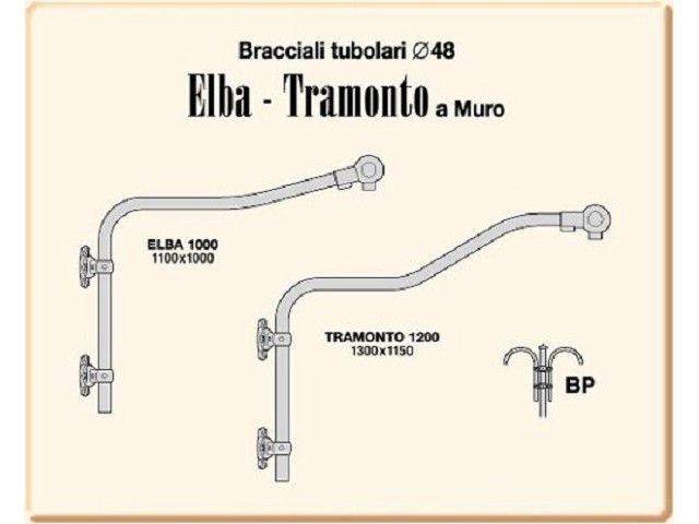 ELBA - TRAMONTO tubular wall brackets