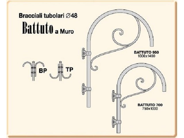BATTUTO tubular wall brackets