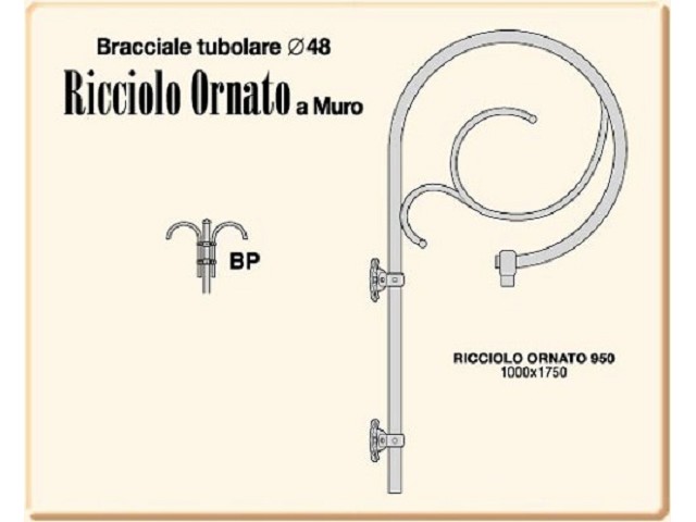 RICCIOLO ORNATO tubular wall bracket
