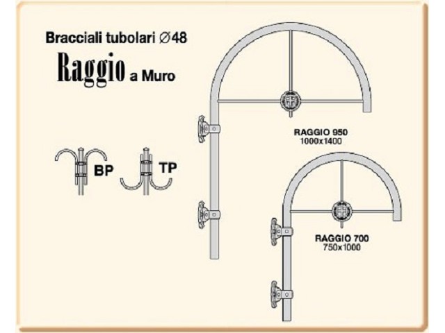 RAGGIO tubular wall brackets
